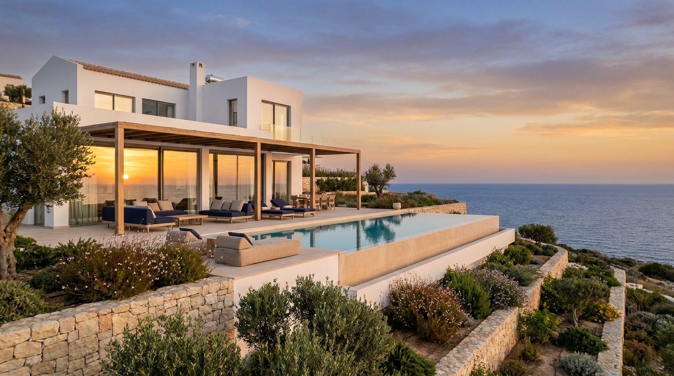 Front-row coastal villa atmosphere